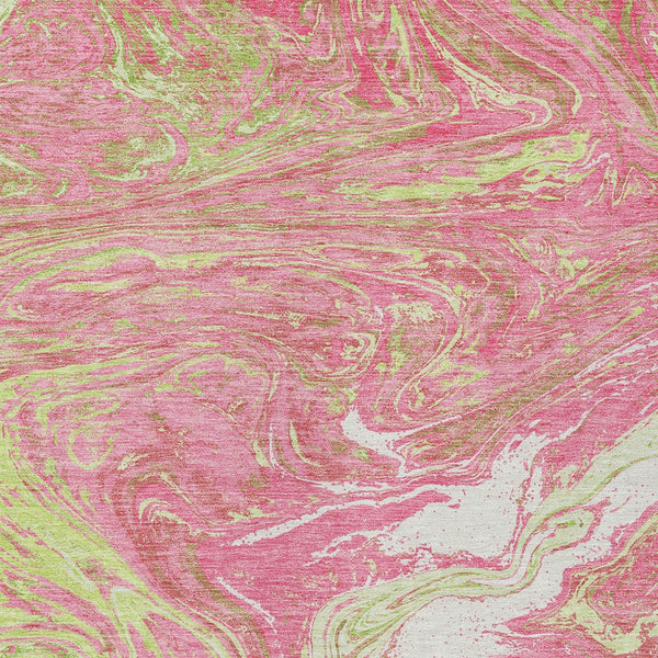 Homeroots 3' Beige Pink And Blue Abstract Washable Area Rug - Perfect For Indoor And Outdoor Spaces, Durable Design 8' X 10' Polyester 602662