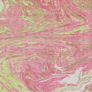 Homeroots 3' Beige Pink And Blue Abstract Washable Area Rug - Perfect For Indoor And Outdoor Spaces, Durable Design 9' X 12' Polyester 602663