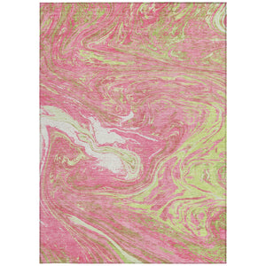 Homeroots 3' Beige Pink And Blue Abstract Washable Area Rug - Perfect For Indoor And Outdoor Spaces, Durable Design 10' X 14' Polyester 602664