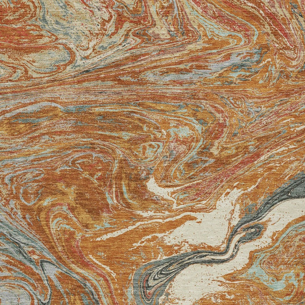 Homeroots 3' Beige Pink And Blue Abstract Washable Area Rug - Perfect For Indoor And Outdoor Spaces, Durable Design 8' X 10' Polyester 602668