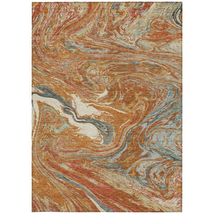 Homeroots 3' Beige Pink And Blue Abstract Washable Area Rug - Perfect For Indoor And Outdoor Spaces, Durable Design 9' X 12' Polyester 602669