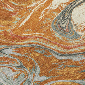 Homeroots 3' Beige Pink And Blue Abstract Washable Area Rug - Perfect For Indoor And Outdoor Spaces, Durable Design 10' X 14' Polyester 602670