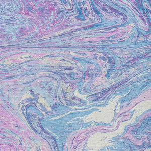 Homeroots 3' Beige Pink And Blue Abstract Washable Area Rug - Perfect For Indoor And Outdoor Spaces, Durable Design 9' X 12' Polyester 602675