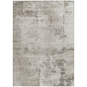 Homeroots 3' Beige And Gray Abstract Washable Indoor Outdoor Area Rug For Versatile Home Decor Solutions 5' X 8' Polyester 602684