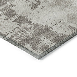 Homeroots 3' Beige And Gray Abstract Washable Indoor Outdoor Area Rug For Versatile Home Decor Solutions 8' Round Polyester 602685