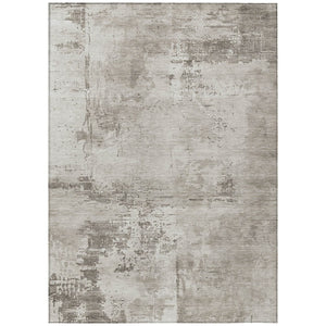 HomeRoots 9' X 12' Beige and Gray Abstract Washable Area Rug - Stylish, Durable, and Versatile for Indoors & Outdoors 602687