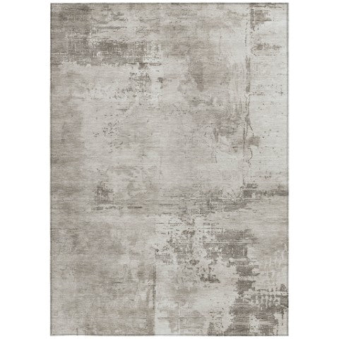 Homeroots 3' Beige And Gray Abstract Washable Indoor Outdoor Area Rug For Versatile Home Decor Solutions 9' X 12' Polyester 602687