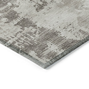 Homeroots 3' Beige And Gray Abstract Washable Indoor Outdoor Area Rug For Versatile Home Decor Solutions 10' X 14' Polyester 602688