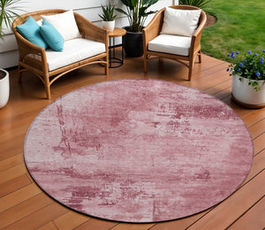 Homeroots 3' Beige And Gray Abstract Washable Indoor Outdoor Area Rug For Versatile Home Decor Solutions 8' Round Polyester 602691