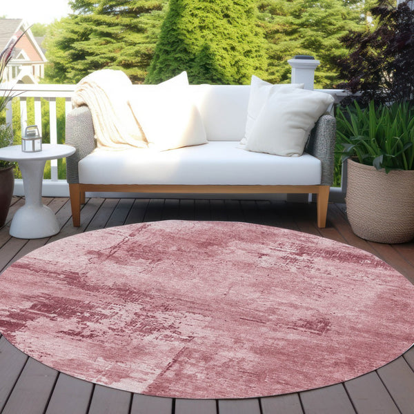 Homeroots 3' Beige And Gray Abstract Washable Indoor Outdoor Area Rug For Versatile Home Decor Solutions 8' Round Polyester 602691