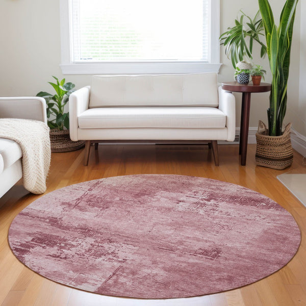 Homeroots 3' Beige And Gray Abstract Washable Indoor Outdoor Area Rug For Versatile Home Decor Solutions 8' Round Polyester 602691