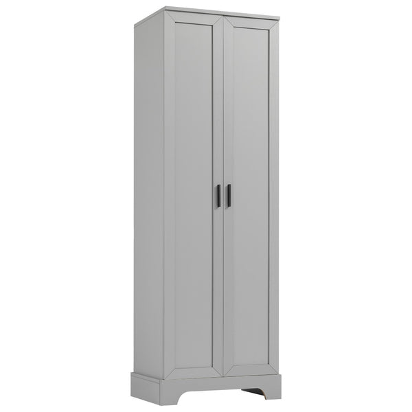 English Elm Storage Cabinet With Two Doors – Versatile Grey Mdf With Adjustable Shelf & Anti-Tip Safety Features N725P181207E-GIGA