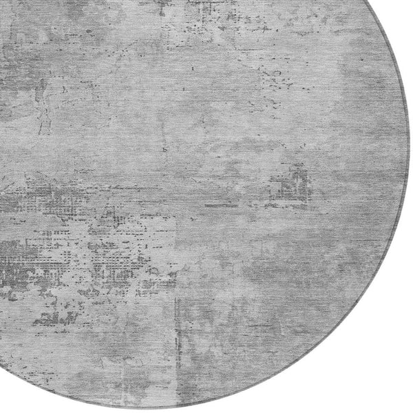 Homeroots 3' Beige And Gray Abstract Washable Indoor Outdoor Area Rug For Versatile Home Decor Solutions 8' Round Polyester 602709