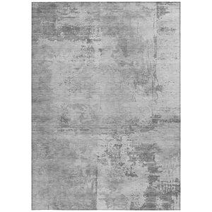 Homeroots 3' Beige And Gray Abstract Washable Indoor Outdoor Area Rug For Versatile Home Decor Solutions 9' X 12' Polyester 602711