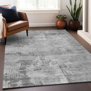 Homeroots 3' Beige And Gray Abstract Washable Indoor Outdoor Area Rug For Versatile Home Decor Solutions 9' X 12' Polyester 602711