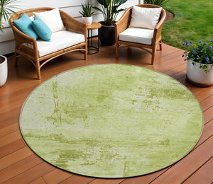 Homeroots 3' Beige And Gray Abstract Washable Indoor Outdoor Area Rug For Versatile Home Decor Solutions 8' Round Polyester 602715