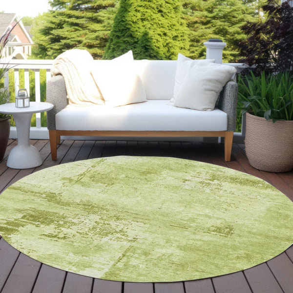 Homeroots 3' Beige And Gray Abstract Washable Indoor Outdoor Area Rug For Versatile Home Decor Solutions 8' Round Polyester 602715