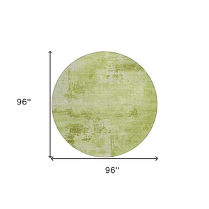 Homeroots 3' Beige And Gray Abstract Washable Indoor Outdoor Area Rug For Versatile Home Decor Solutions 8' Round Polyester 602715