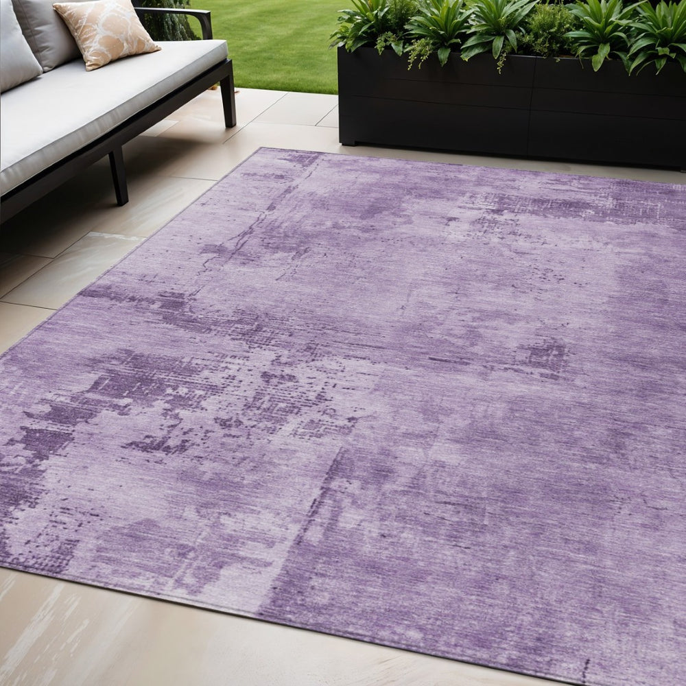 HomeRoots 5' Stylish Lavender and Purple Abstract Area Rug for Indoor and Outdoor High-Traffic Spaces 5' X 8' 602720