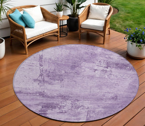 Homeroots 3' Beige And Gray Abstract Washable Indoor Outdoor Area Rug For Versatile Home Decor Solutions 8' Round Polyester 602721