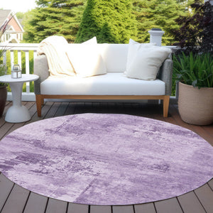 Homeroots 3' Beige And Gray Abstract Washable Indoor Outdoor Area Rug For Versatile Home Decor Solutions 8' Round Polyester 602721