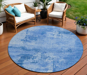 Homeroots 3' Beige And Gray Abstract Washable Indoor Outdoor Area Rug For Versatile Home Decor Solutions 8' Round Polyester 602727