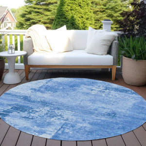 Homeroots 3' Beige And Gray Abstract Washable Indoor Outdoor Area Rug For Versatile Home Decor Solutions 8' Round Polyester 602727