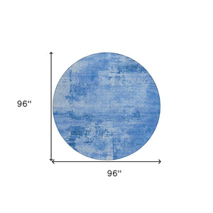 Homeroots 3' Beige And Gray Abstract Washable Indoor Outdoor Area Rug For Versatile Home Decor Solutions 8' Round Polyester 602727