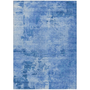 HomeRoots 5' Stylish Navy Blue and Ivory Abstract Area Rug - Durable Indoor/Outdoor, Easy-Care, Washable Design 8' X 10' 602728