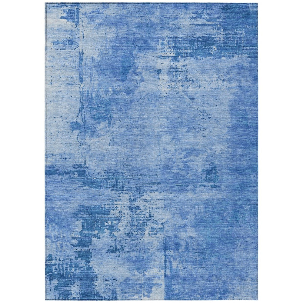 HomeRoots 9' Navy Blue & Ivory Abstract Area Rug - Washable, Durable for Indoor/Outdoor Use, Stylish & Versatile 602729
