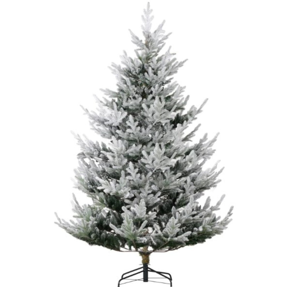 English Elm Christmas Flocked Artificial Tree 7.5 Ft Nordic Pine with 1218 Tips Steel Base T3971P419195