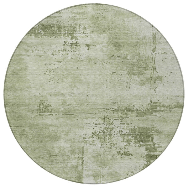 Homeroots 3' Beige And Gray Abstract Washable Indoor Outdoor Area Rug For Versatile Home Decor Solutions 8' Round Polyester 602733