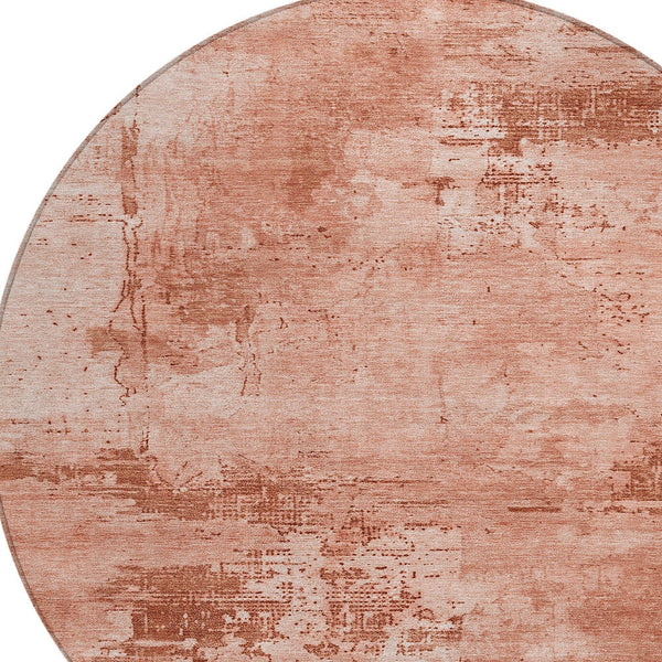 Homeroots 3' Beige And Gray Abstract Washable Indoor Outdoor Area Rug For Versatile Home Decor Solutions 8' Round Polyester 602739