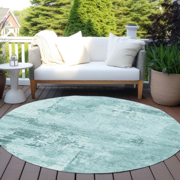Homeroots 3' Beige And Gray Abstract Washable Indoor Outdoor Area Rug For Versatile Home Decor Solutions 8' Round Polyester 602745