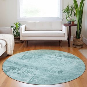 Homeroots 3' Beige And Gray Abstract Washable Indoor Outdoor Area Rug For Versatile Home Decor Solutions 8' Round Polyester 602745