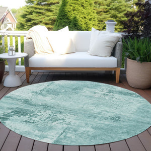 Homeroots 3' Beige And Gray Abstract Washable Indoor Outdoor Area Rug For Versatile Home Decor Solutions 8' Round Polyester 602751