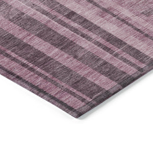 Homeroots 3' Blush And Brown Striped Washable Area Rug – Perfect For Indoor And Outdoor Spaces, Durable Design 5' X 8' Polyester 602756