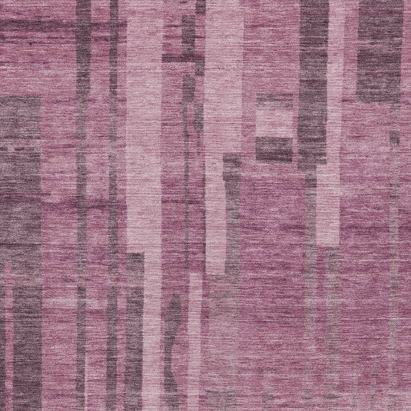 Homeroots 3' Blush And Brown Striped Washable Area Rug – Perfect For Indoor And Outdoor Spaces, Durable Design 5' X 8' Polyester 602756