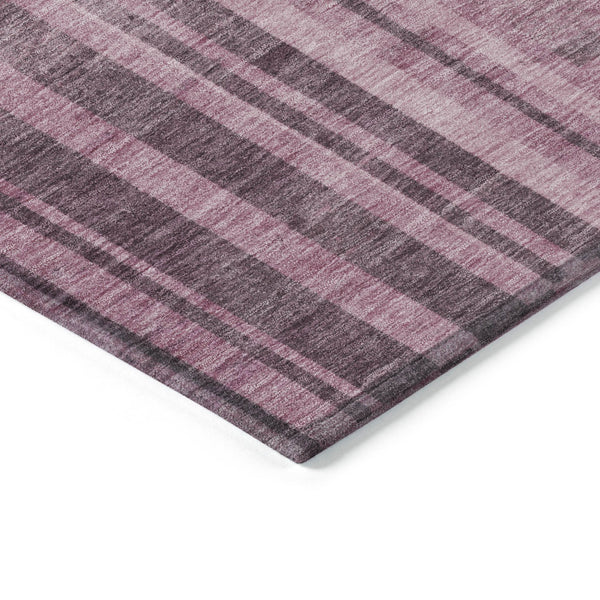 Homeroots 3' Blush And Brown Striped Washable Area Rug – Perfect For Indoor And Outdoor Spaces, Durable Design 8' X 10' Polyester 602758
