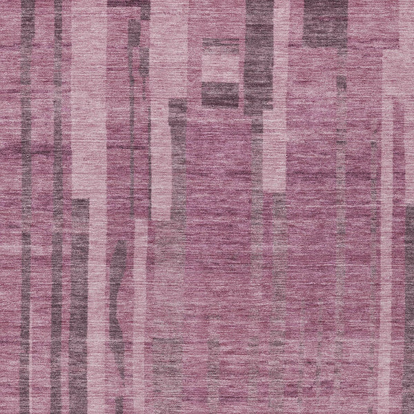 Homeroots 3' Blush And Brown Striped Washable Area Rug – Perfect For Indoor And Outdoor Spaces, Durable Design 9' X 12' Polyester 602759