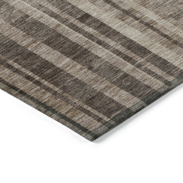 Homeroots 3' Blush And Brown Striped Washable Area Rug – Perfect For Indoor And Outdoor Spaces, Durable Design 3' X 5' Polyester 602761