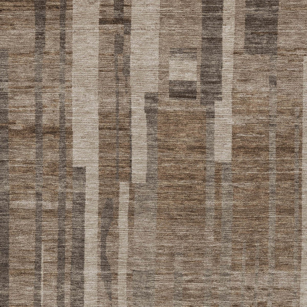 Homeroots 3' Blush And Brown Striped Washable Area Rug – Perfect For Indoor And Outdoor Spaces, Durable Design 3' X 5' Polyester 602761
