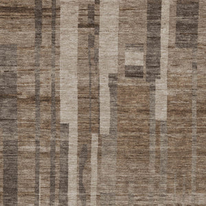 Homeroots 3' Blush And Brown Striped Washable Area Rug – Perfect For Indoor And Outdoor Spaces, Durable Design 5' X 8' Polyester 602762