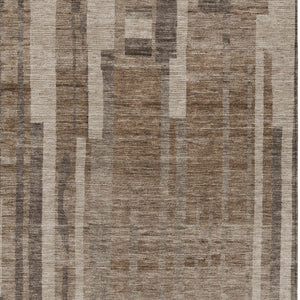 Homeroots 3' Blush And Brown Striped Washable Area Rug – Perfect For Indoor And Outdoor Spaces, Durable Design 9' X 12' Polyester 602765
