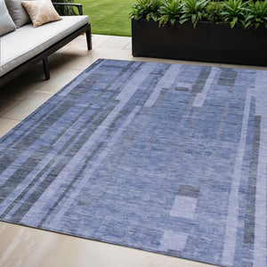 Homeroots 3' Blush And Brown Striped Washable Area Rug – Perfect For Indoor And Outdoor Spaces, Durable Design 5' X 8' Polyester 602768