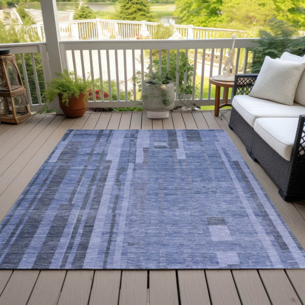 Homeroots 3' Blush And Brown Striped Washable Area Rug – Perfect For Indoor And Outdoor Spaces, Durable Design 5' X 8' Polyester 602768