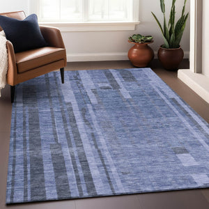 Homeroots 3' Blush And Brown Striped Washable Area Rug – Perfect For Indoor And Outdoor Spaces, Durable Design 5' X 8' Polyester 602768