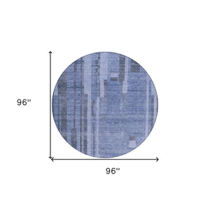 Homeroots 3' Blush And Brown Striped Washable Area Rug – Perfect For Indoor And Outdoor Spaces, Durable Design 8' Round Polyester 602769