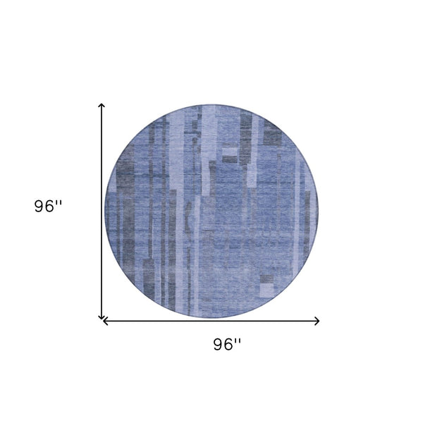 Homeroots 3' Blush And Brown Striped Washable Area Rug – Perfect For Indoor And Outdoor Spaces, Durable Design 8' Round Polyester 602769