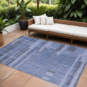 Homeroots 3' Blush And Brown Striped Washable Area Rug – Perfect For Indoor And Outdoor Spaces, Durable Design 8' X 10' Polyester 602770